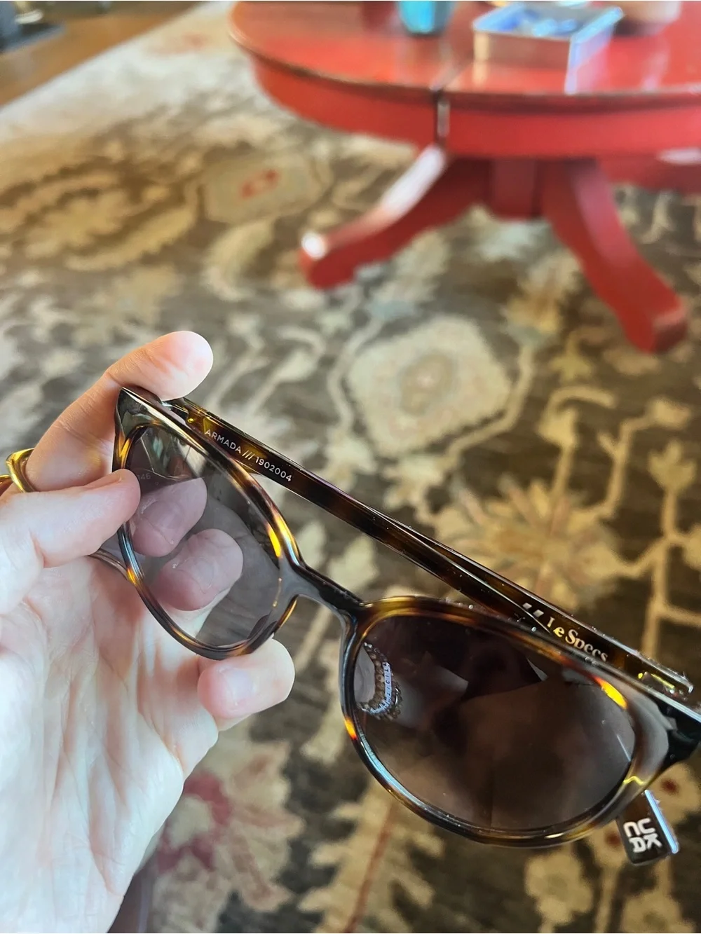 Le Specs Tortoiseshell Sunglasses with Brown Gradient Lenses